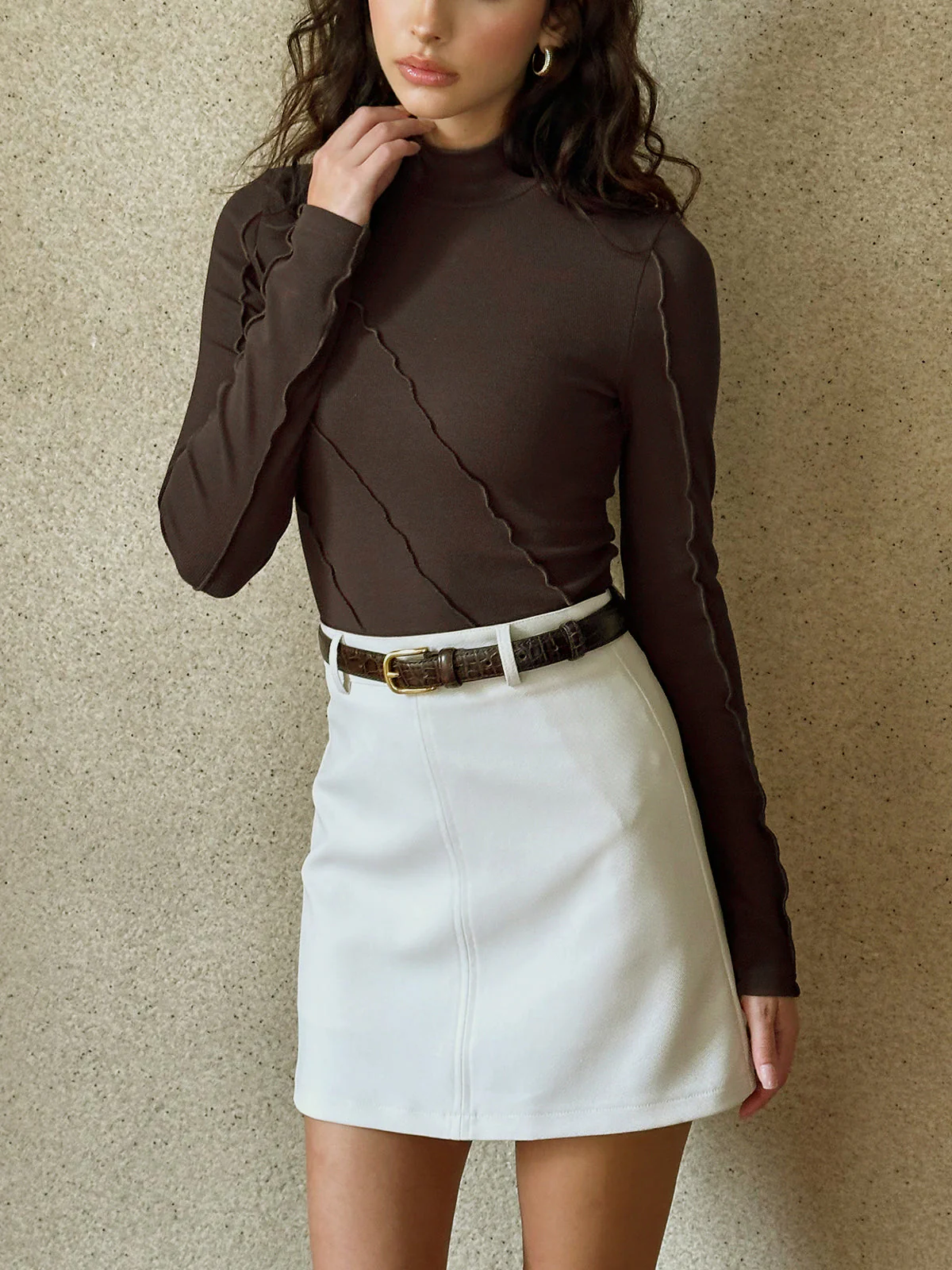 Asymmetrical Lettuce Trim Skinny Top - Image 8