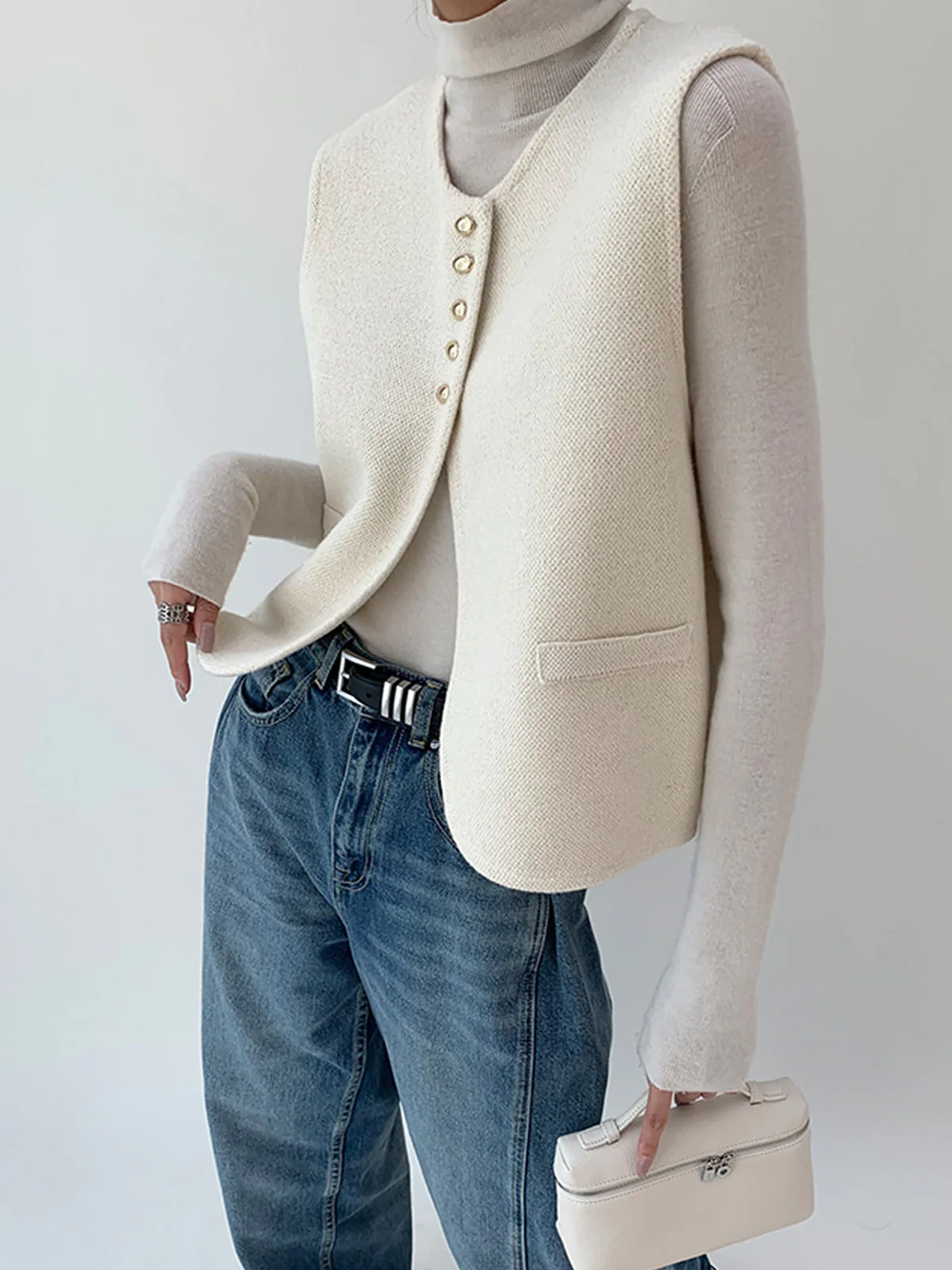 Elegant Split Sweater Vest - Image 2