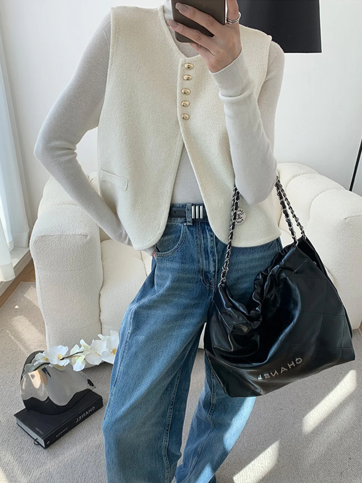 Elegant Split Sweater Vest - Image 4