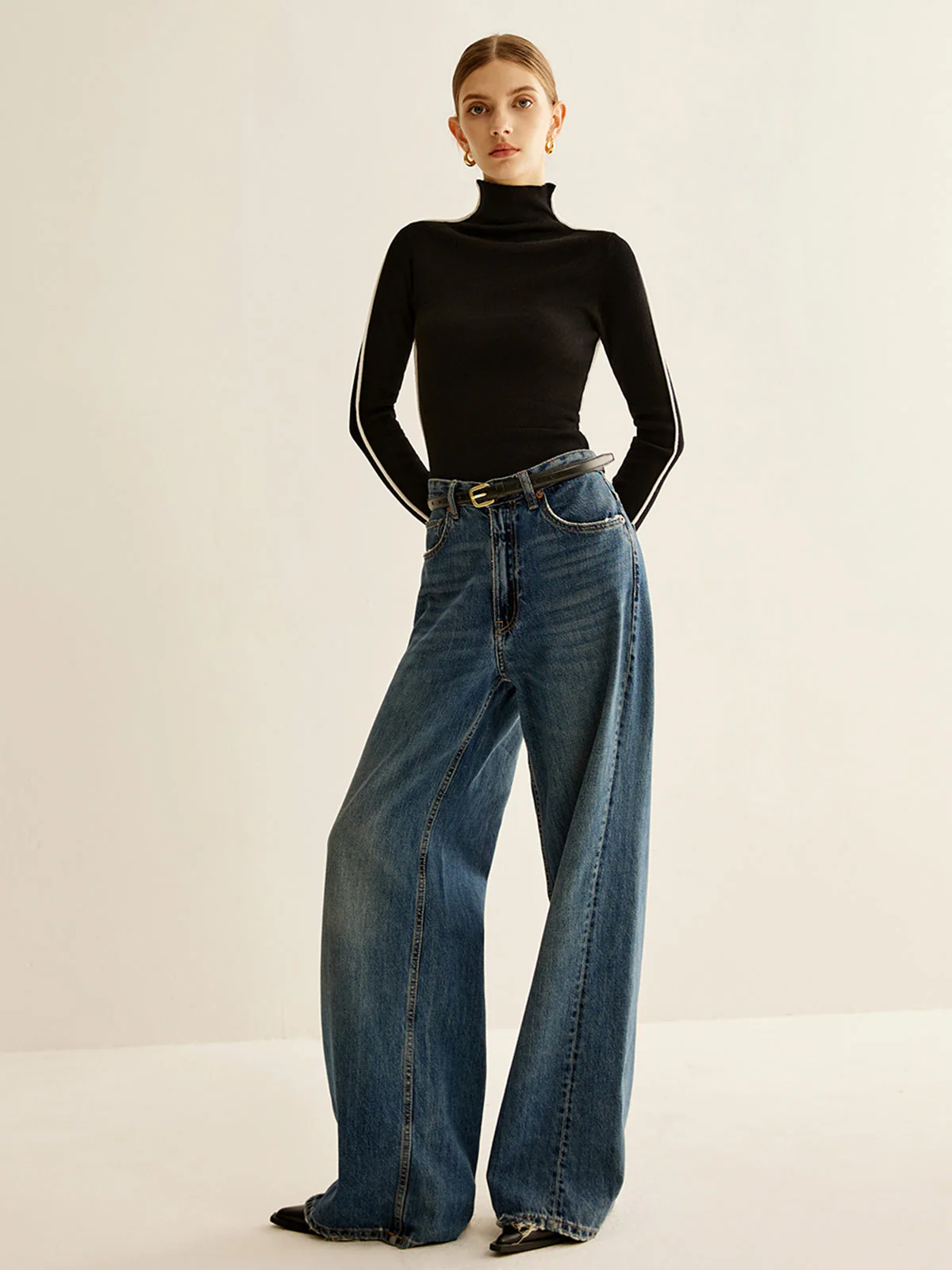 Wool-Blend Mock-Neck Knit Top - Image 2