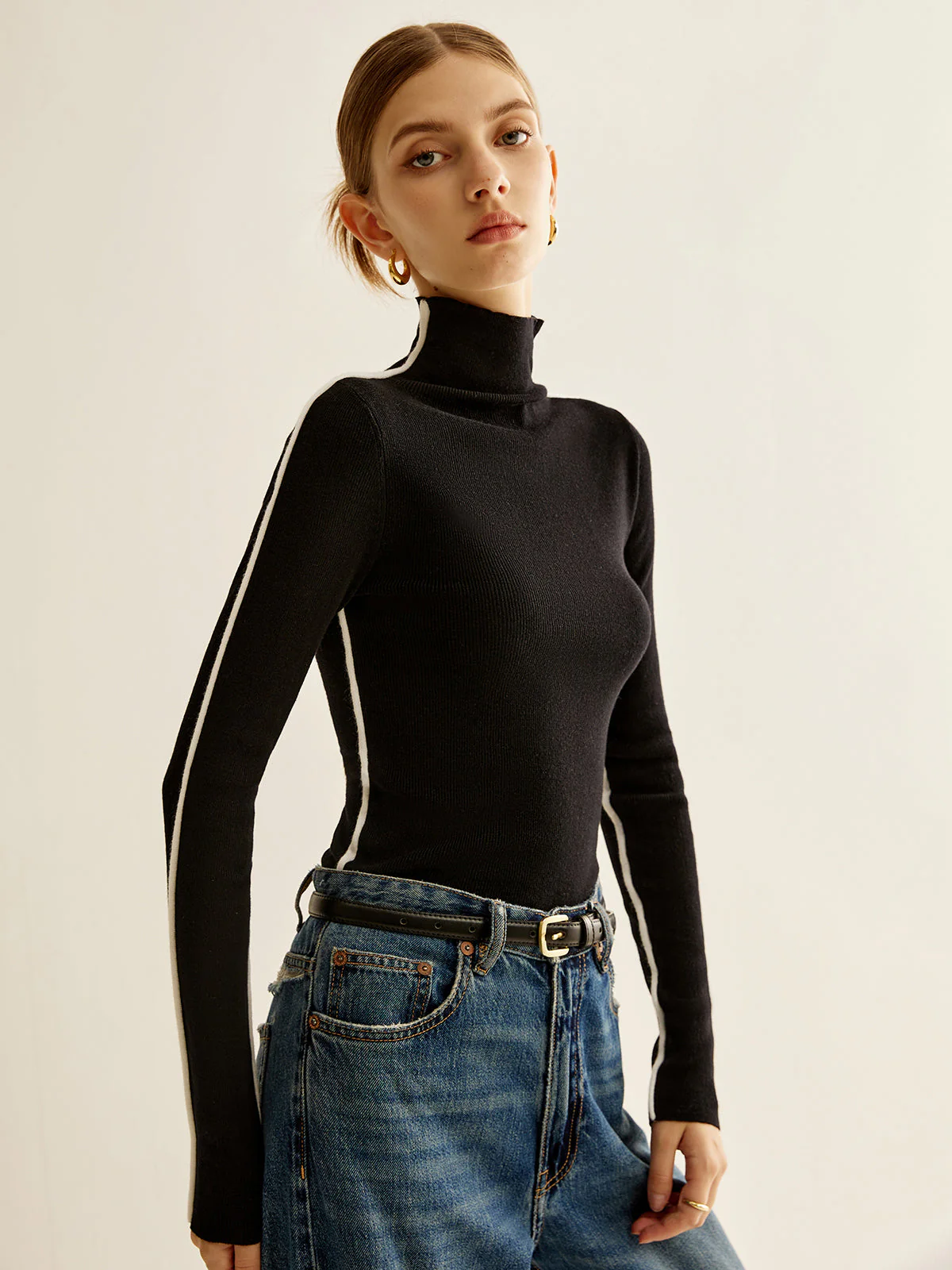 Wool-Blend Mock-Neck Knit Top - Image 6