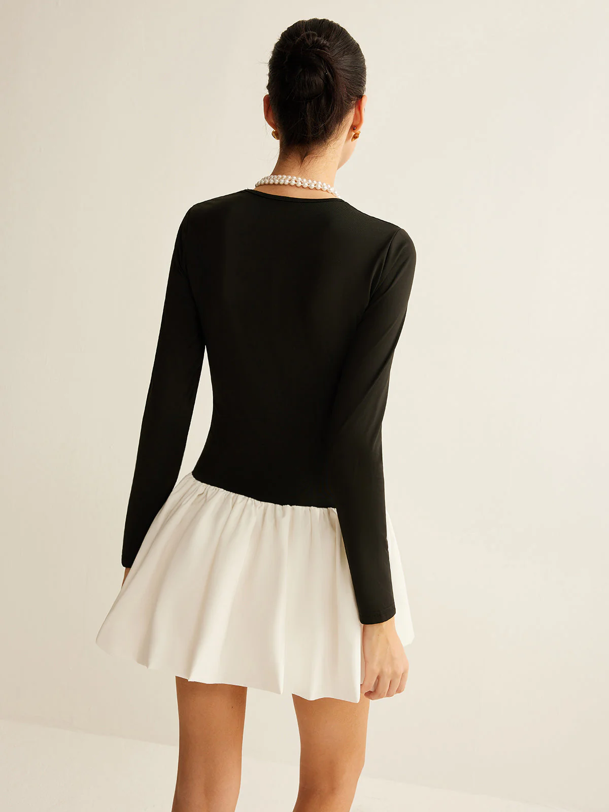 Two-Tone Panel Slim Dress - Image 7