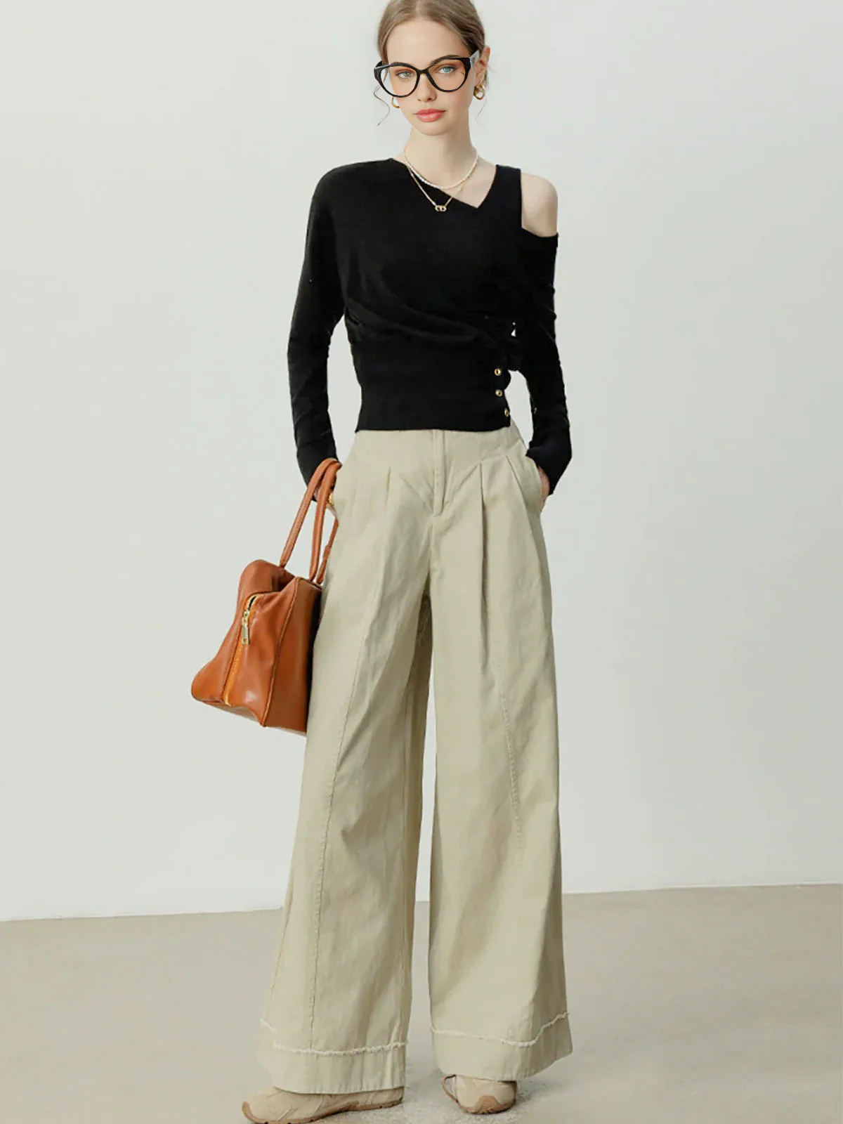 Asymmetrical Cold Shoulder Sweater Co-ords - Image 3