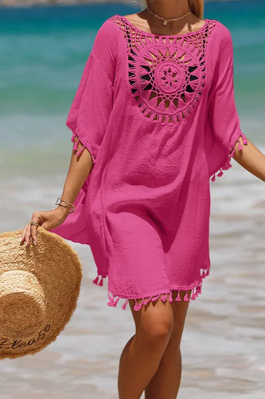 Crochet Cover Up Boho Dress - Image 11
