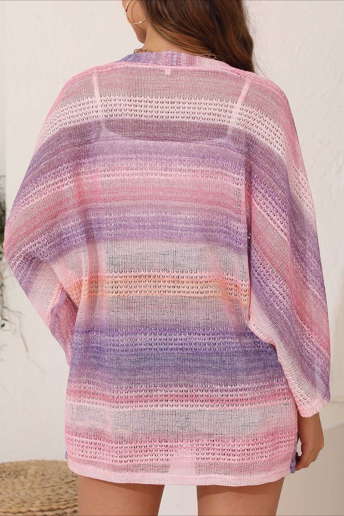 Crochet Tie Dye Relaxed Cardigan - Image 10