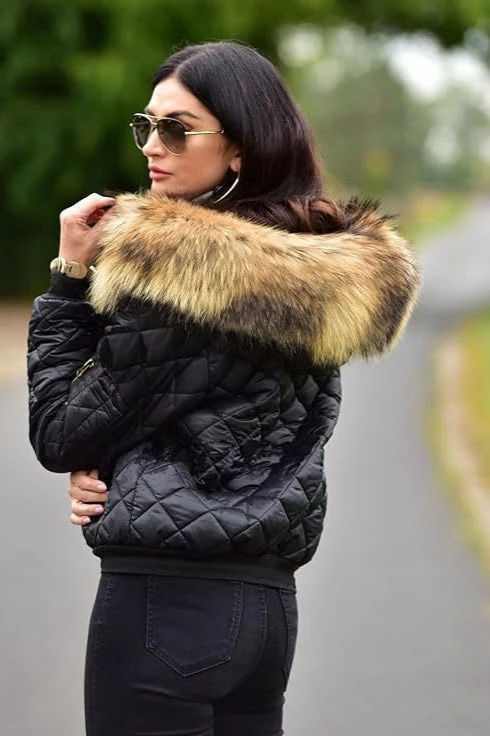 Cropped Casual Hooded Puffer Jacket - Image 2