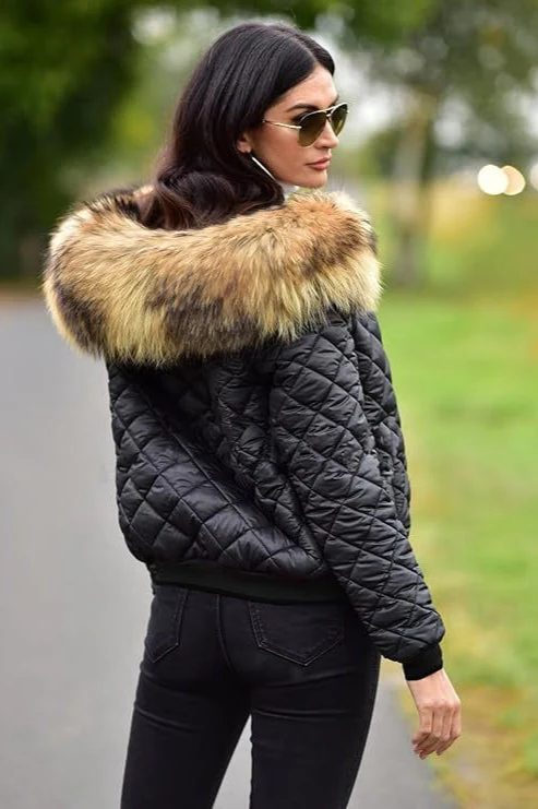 Cropped Casual Hooded Puffer Jacket - Image 4