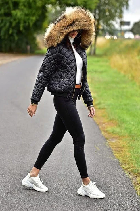 Cropped Casual Hooded Puffer Jacket - Image 5