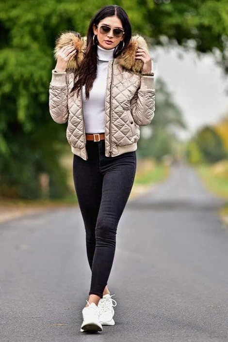 Cropped Casual Hooded Puffer Jacket - Image 8