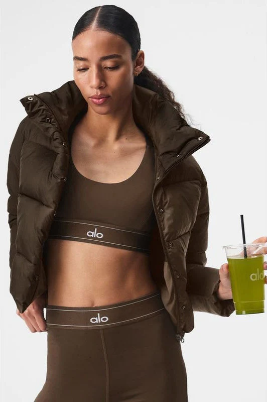 Cropped Fitted Quilted Puffer Jacket - Image 3