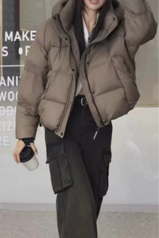 Cropped Hooded Insulated Puffer Jacket - Image 6