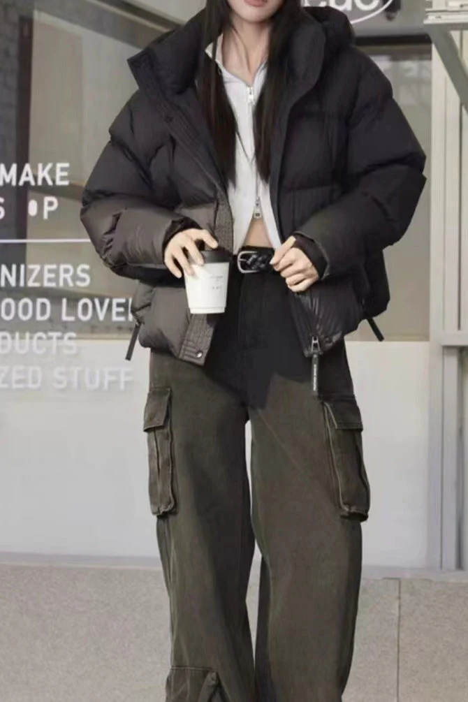 Cropped Hooded Insulated Puffer Jacket - Image 9