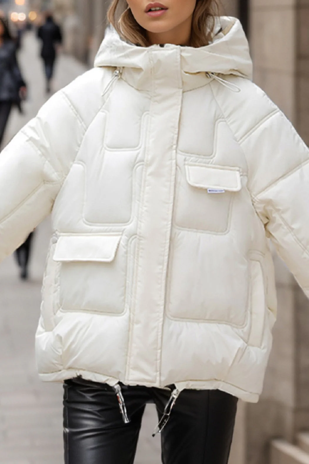 Cropped Insulated Cargo Puffer Jacket - Image 6