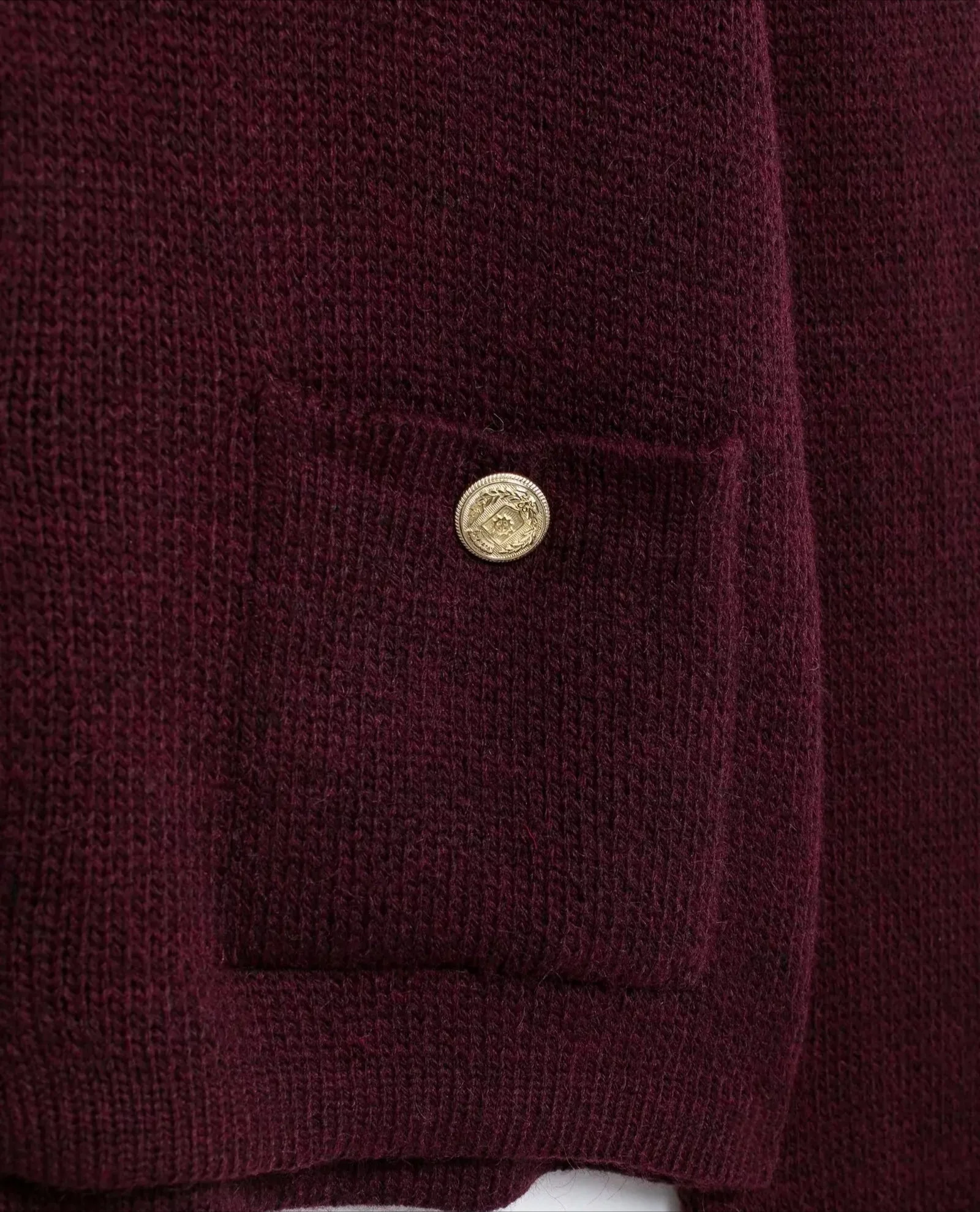 Cropped Knit Pocket Cardigan - Image 6