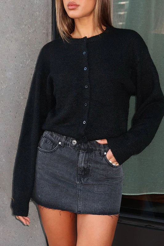 Cropped Long Sleeve Cardigan - Image 10