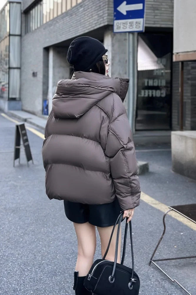 Cropped Oversized Duck Fill Puffer Jacket - Image 14