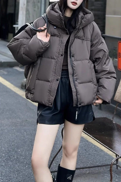 Cropped Oversized Duck Fill Puffer Jacket - Image 15