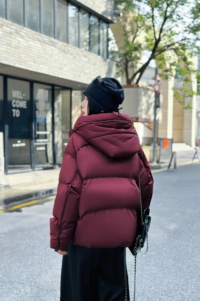 Cropped Oversized Duck Fill Puffer Jacket - Image 4