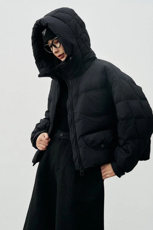 Cropped Relaxed Fit Puffer Jacket - Image 5