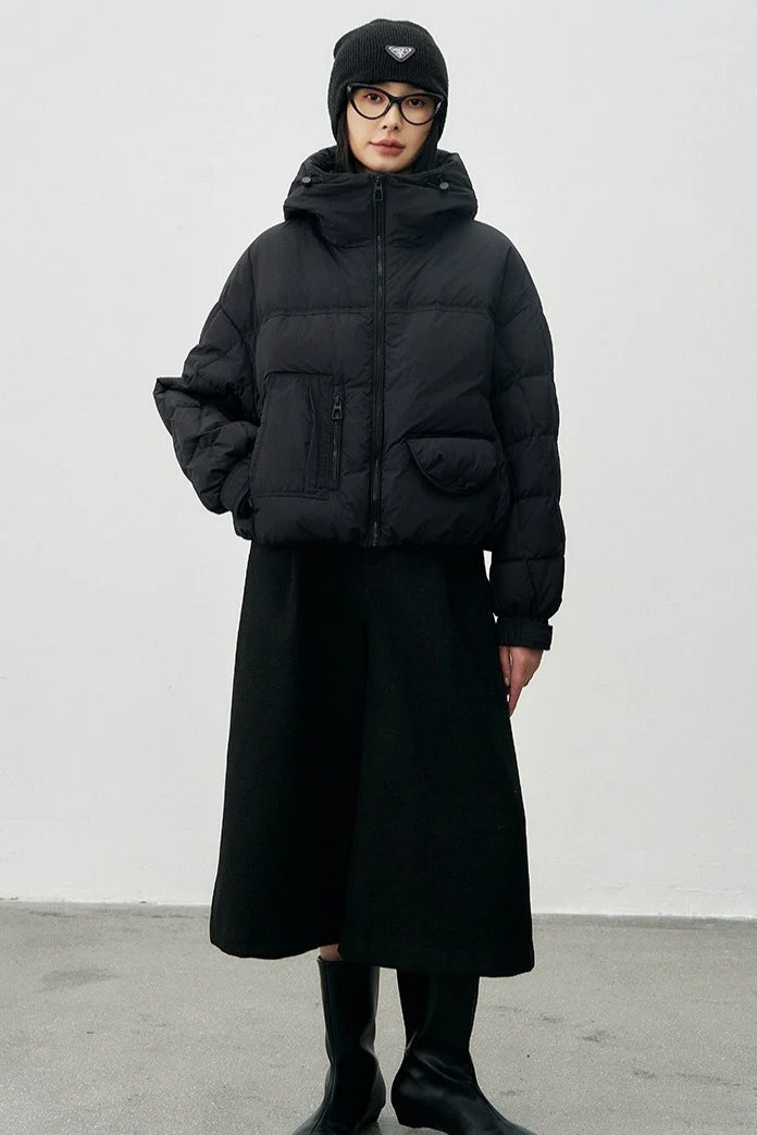 Cropped Relaxed Fit Puffer Jacket - Image 6
