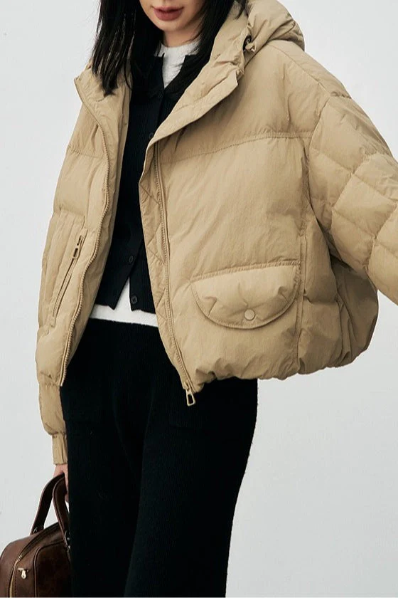 Cropped Relaxed Fit Puffer Jacket - Image 8