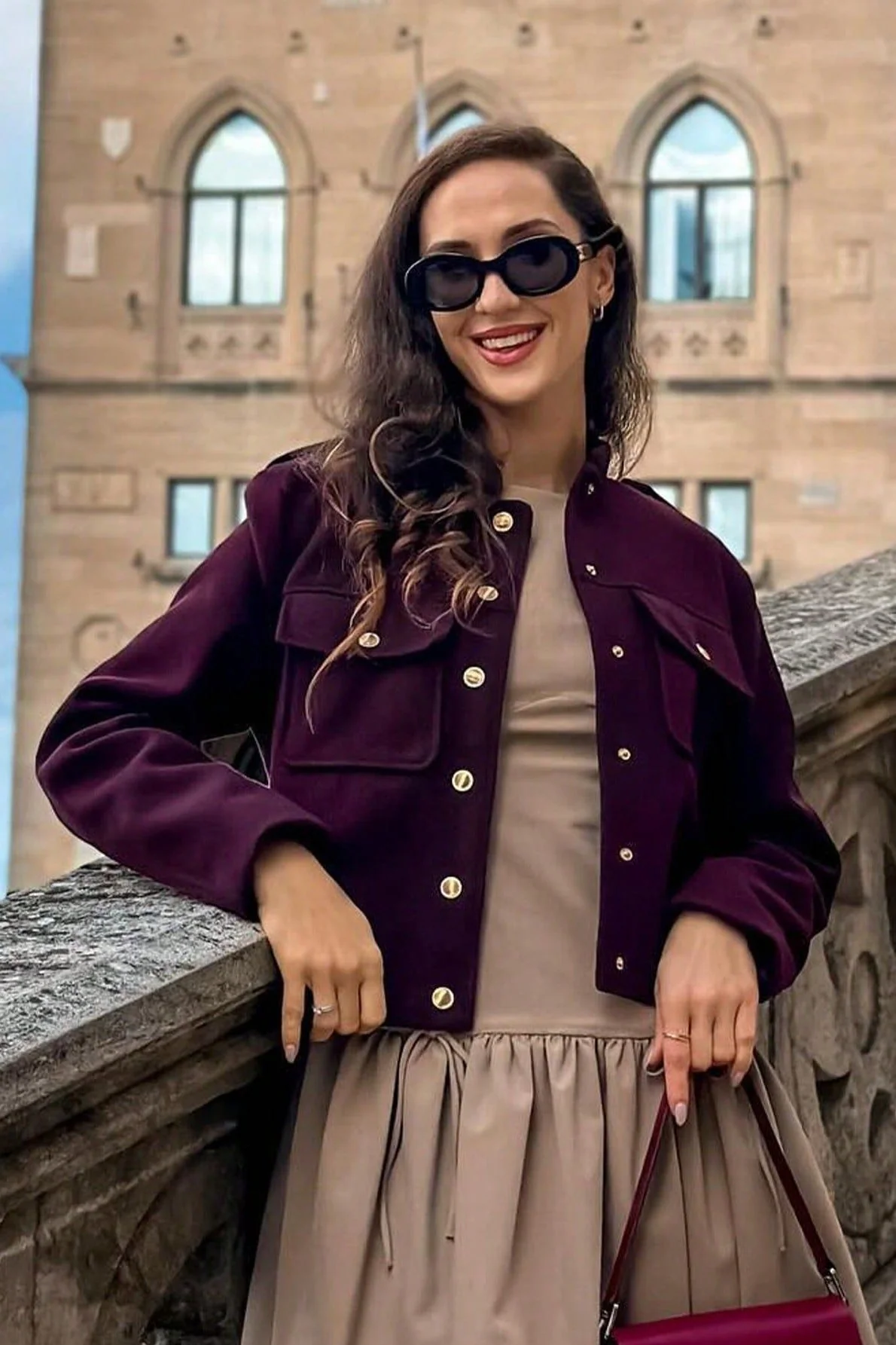 Cropped Retro Buttoned Jacket - Image 8