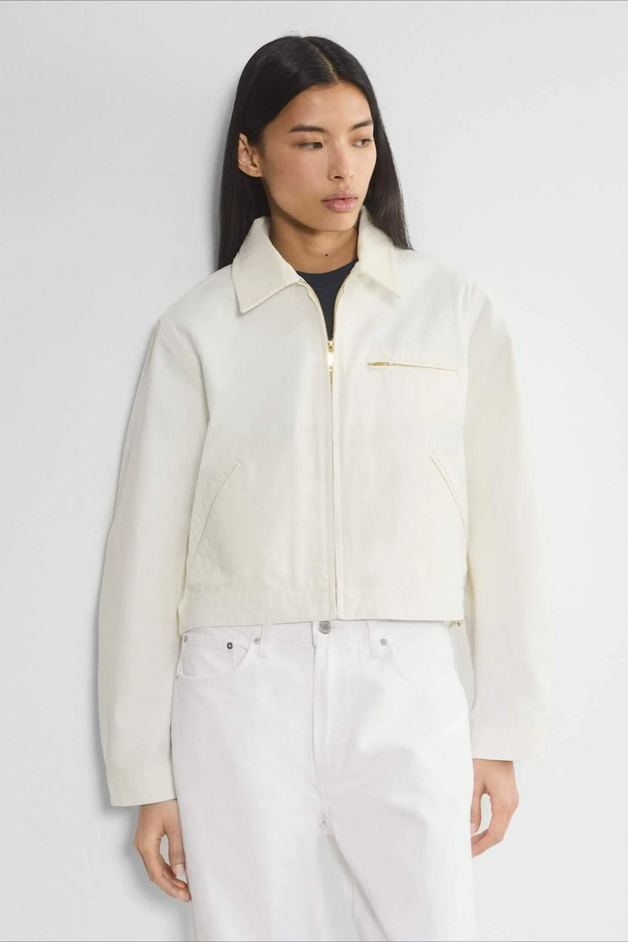 Cropped Utility Workwear Jacket - Image 11