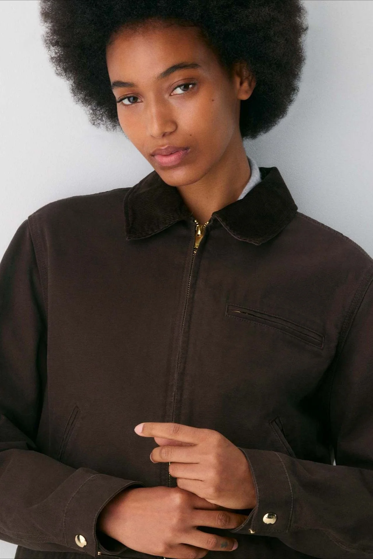Cropped Utility Workwear Jacket - Image 2