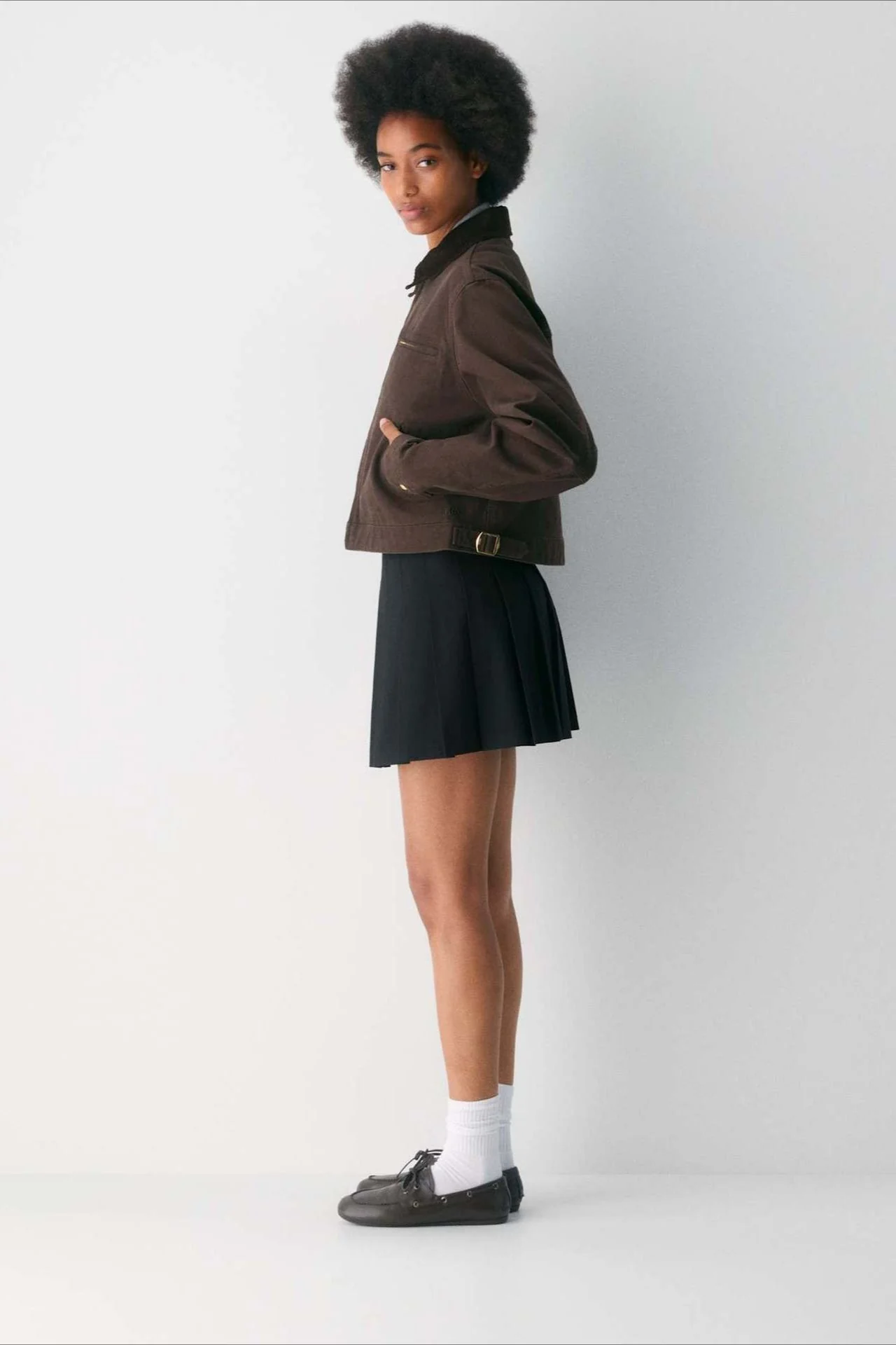 Cropped Utility Workwear Jacket - Image 3