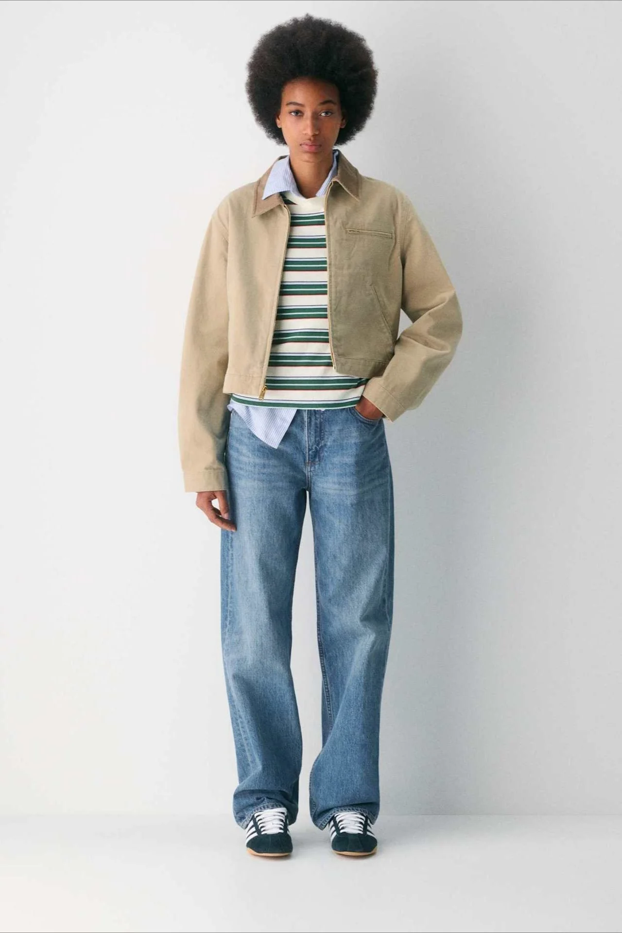 Cropped Utility Workwear Jacket - Image 6