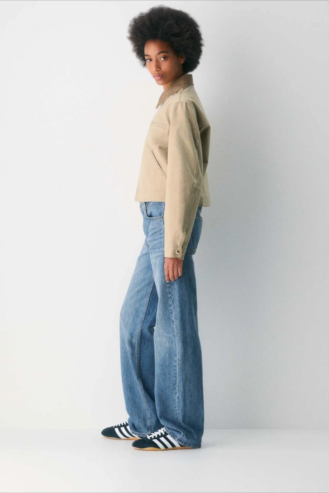 Cropped Utility Workwear Jacket - Image 7