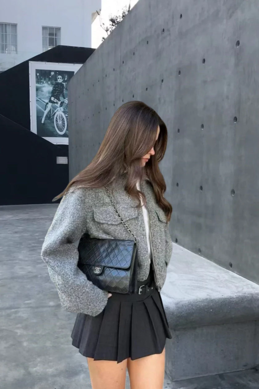 Cropped Wool Street Style Jacket - Image 3