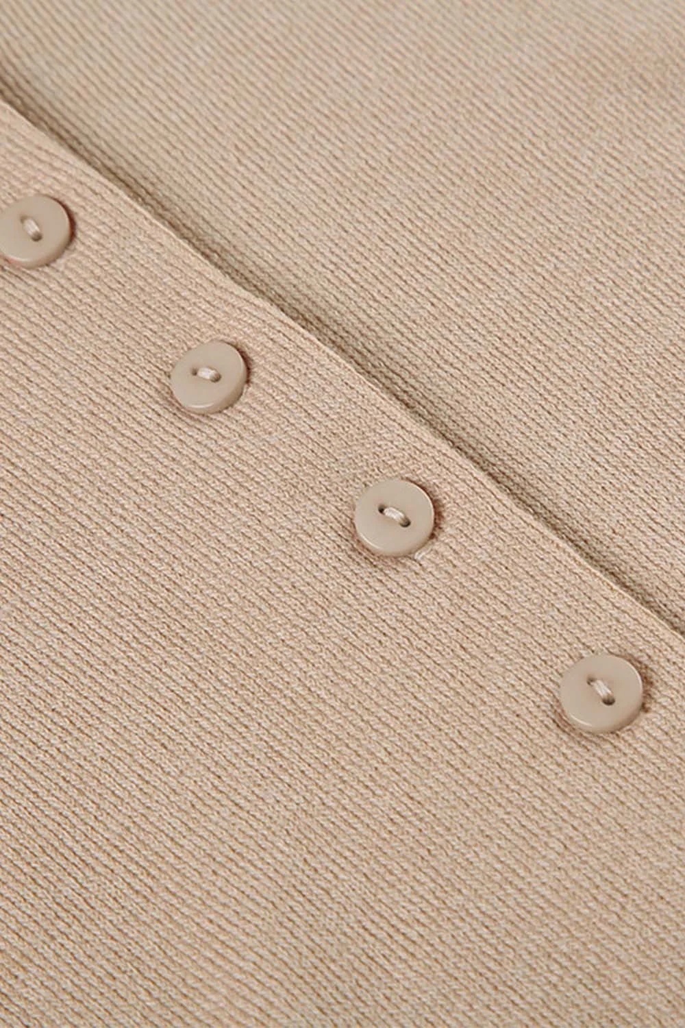Deep V-Neck Buttoned Sweater Dress - Image 10
