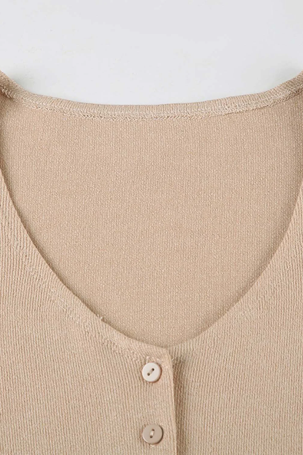 Deep V-Neck Buttoned Sweater Dress - Image 9
