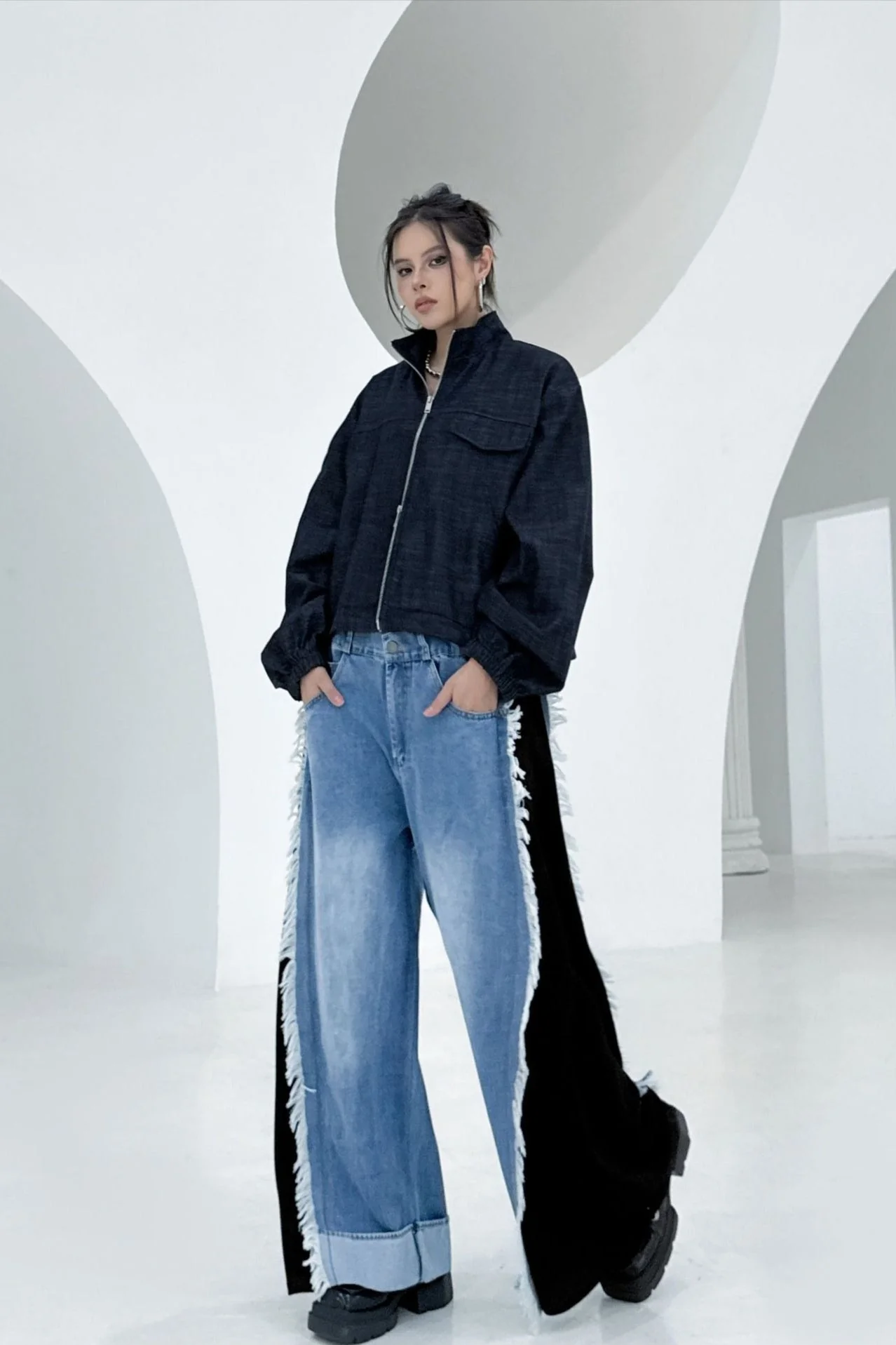 Denim Workwear Lapel Jacket - Image 6