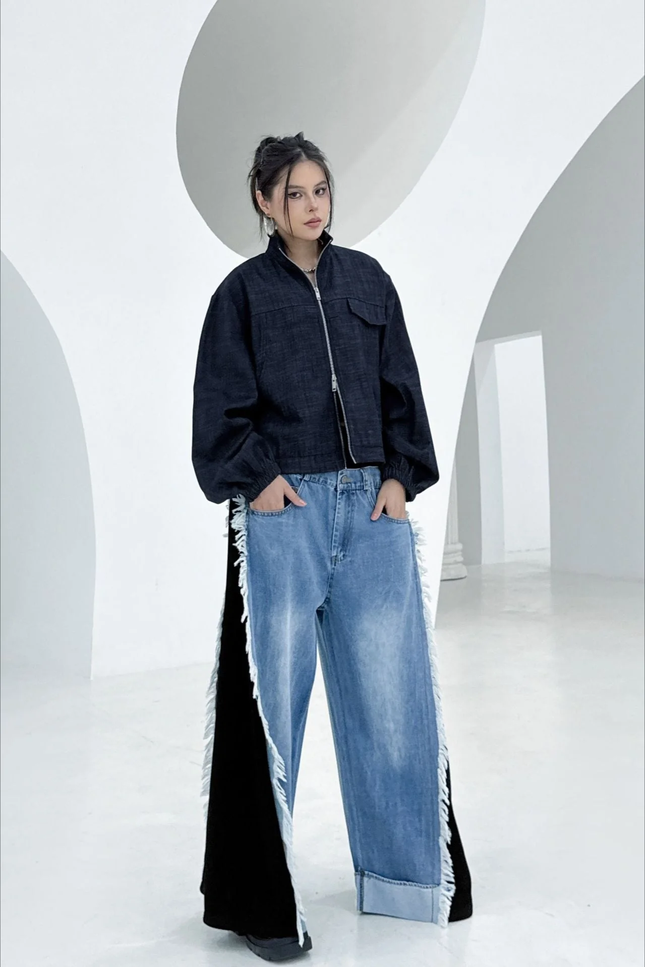 Denim Workwear Lapel Jacket - Image 8