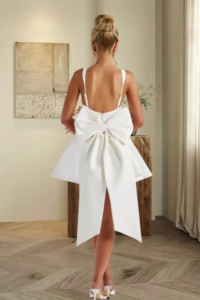 Detachable Bow Corset Mini Party Dress - Image 4