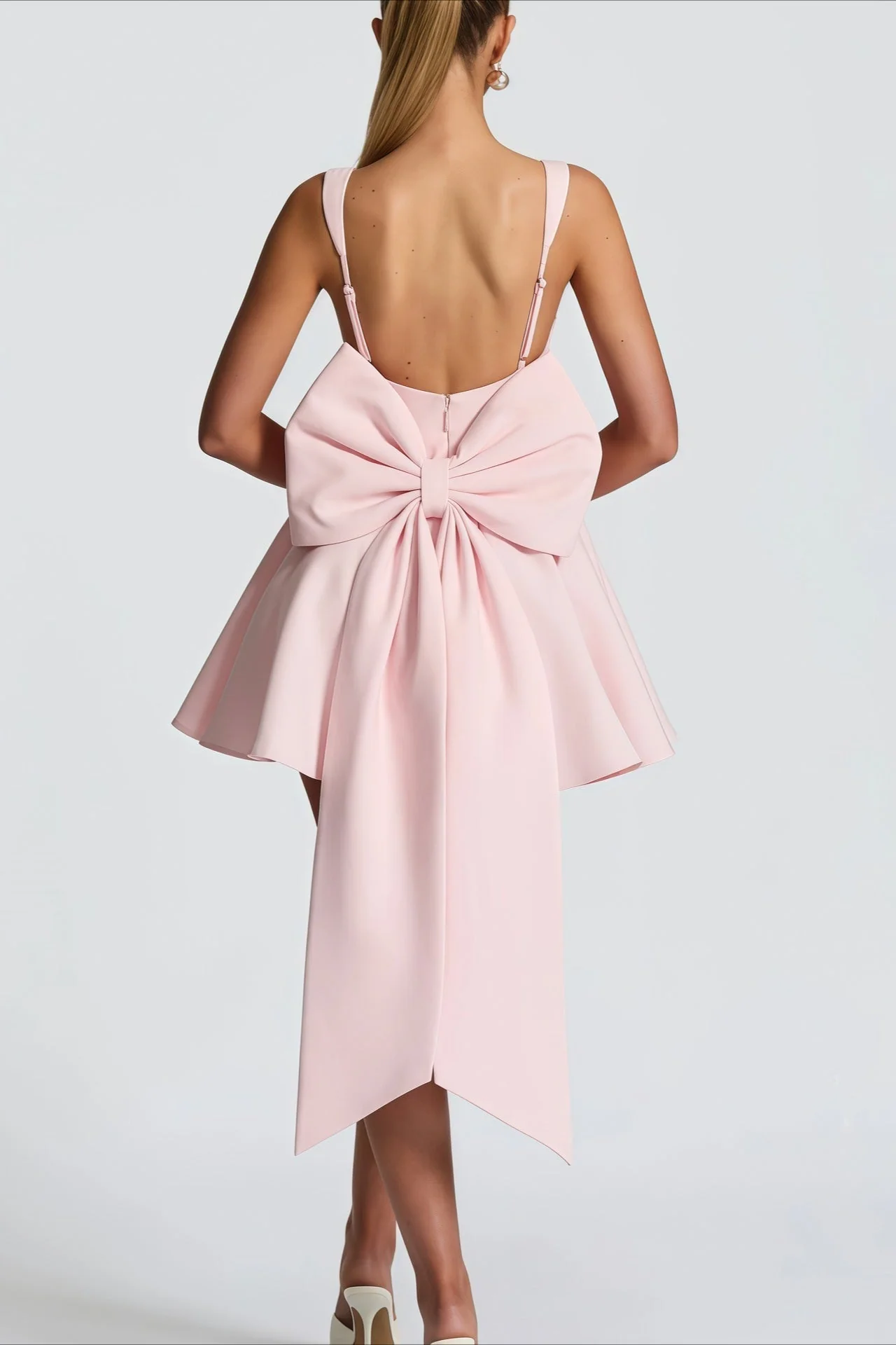 Detachable Bow Corset Mini Party Dress - Image 5