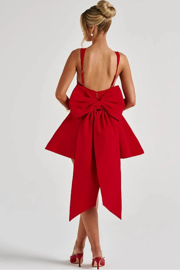 Detachable Bow Corset Mini Party Dress - Image 8