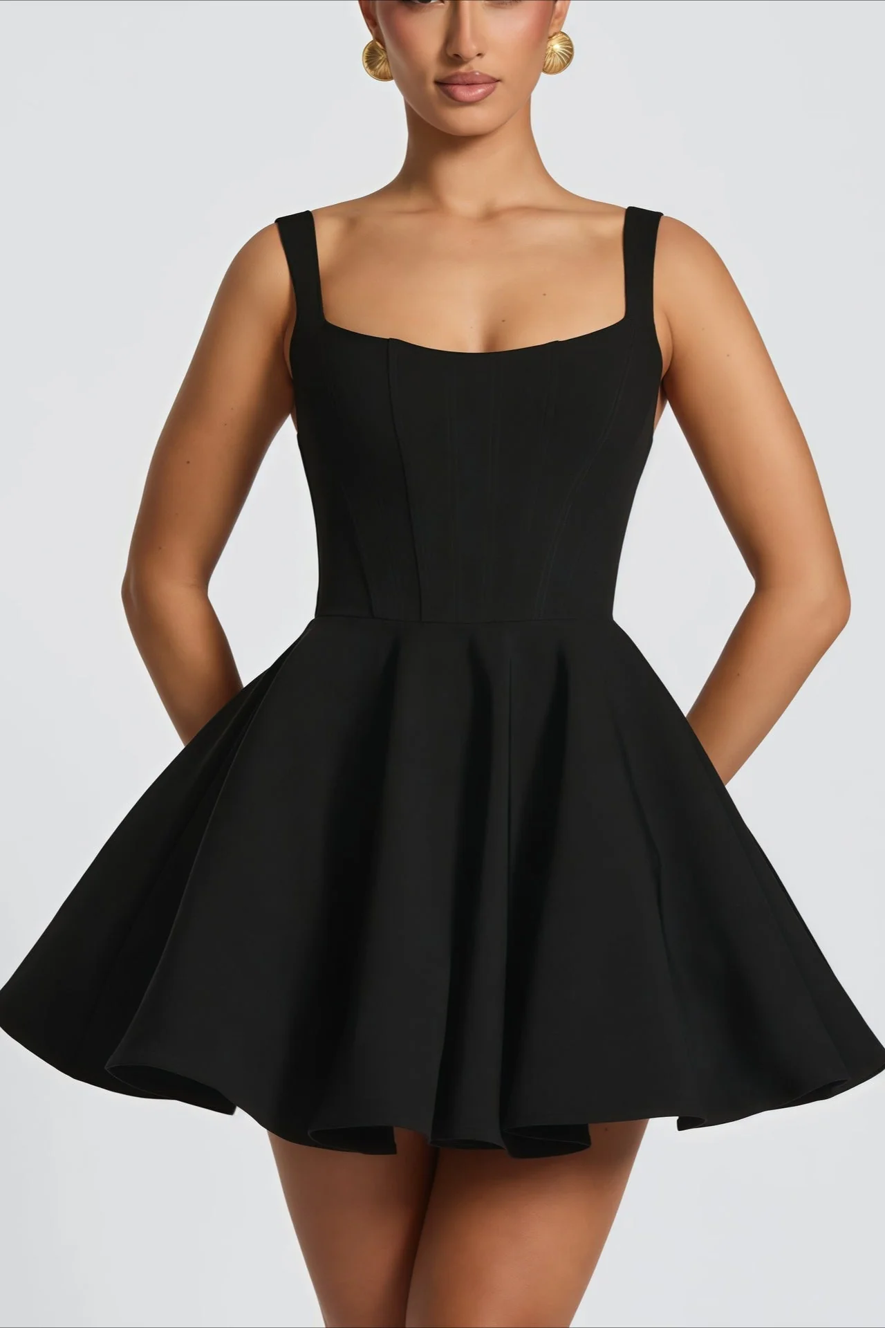 Detachable Bow Corset Mini Party Dress - Image 9