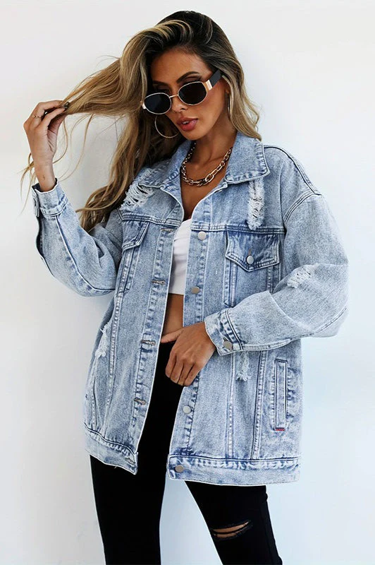 Distressed Utility Denim Jacket - Image 2