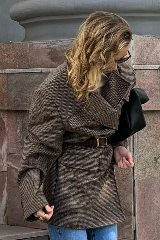 Double Breasted Wool Blazer Coat - Image 10