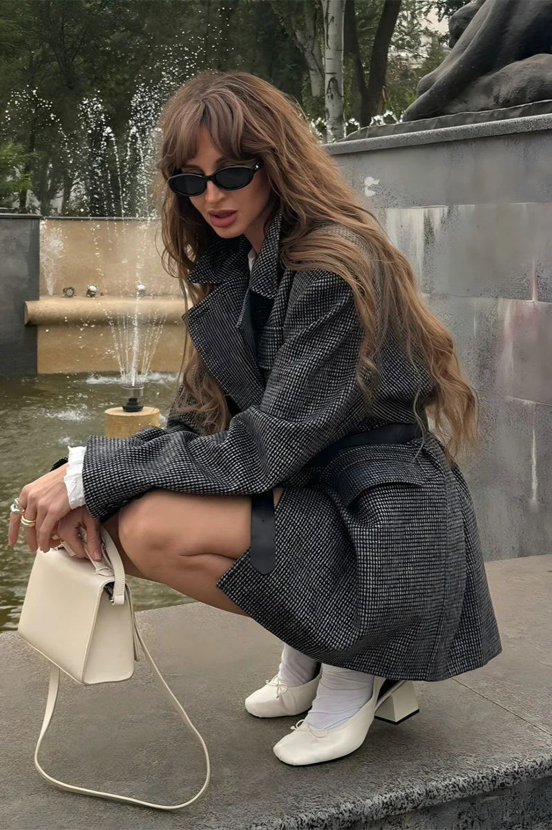 Double Breasted Wool Blazer Coat - Image 4