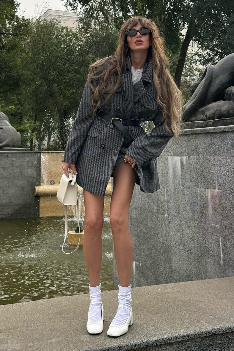 Double Breasted Wool Blazer Coat - Image 6