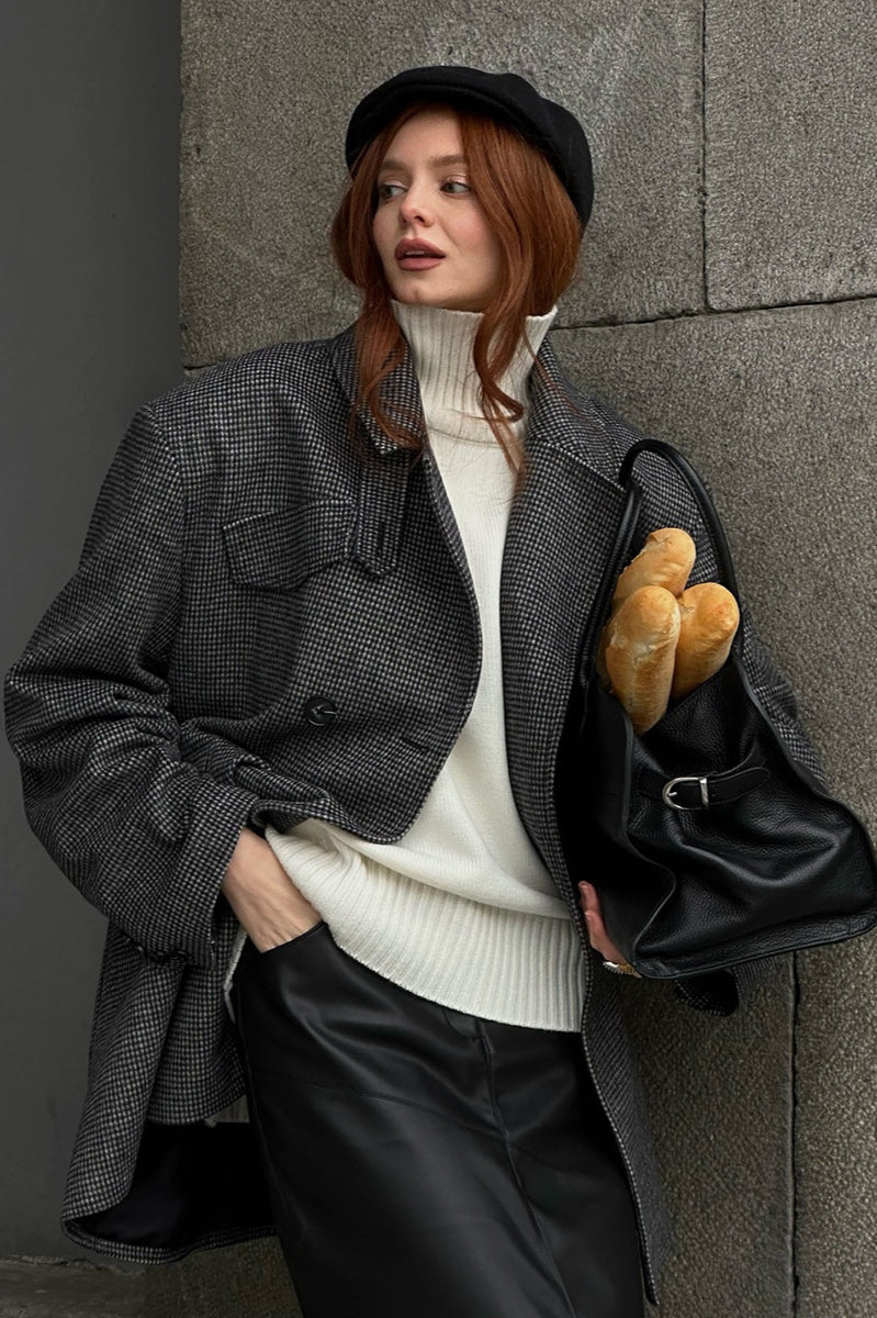 Double Breasted Wool Blazer Coat - Image 8