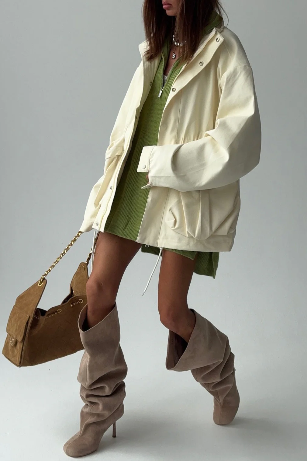 Drawstring Waist Utility Pocket Jacket - Image 2