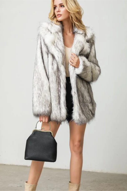 Eco Colorblock Faux Fur Coat - Image 4
