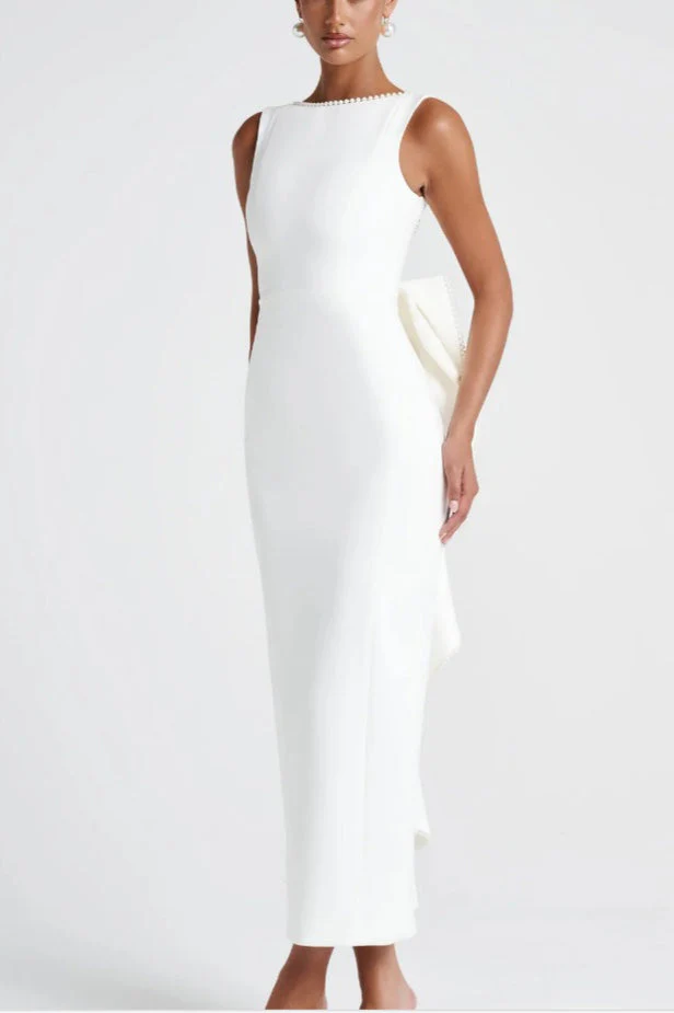 Elegant Bow Slim Fit Party Dress - Image 2