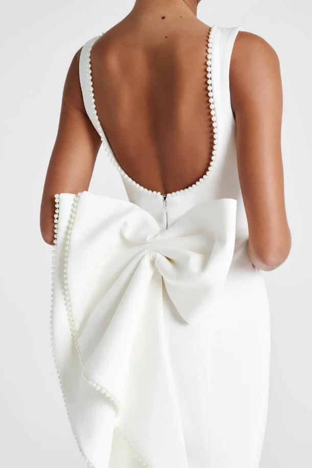 Elegant Bow Slim Fit Party Dress - Image 3