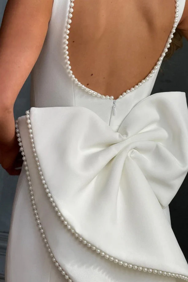 Elegant Bow Slim Fit Party Dress - Image 5